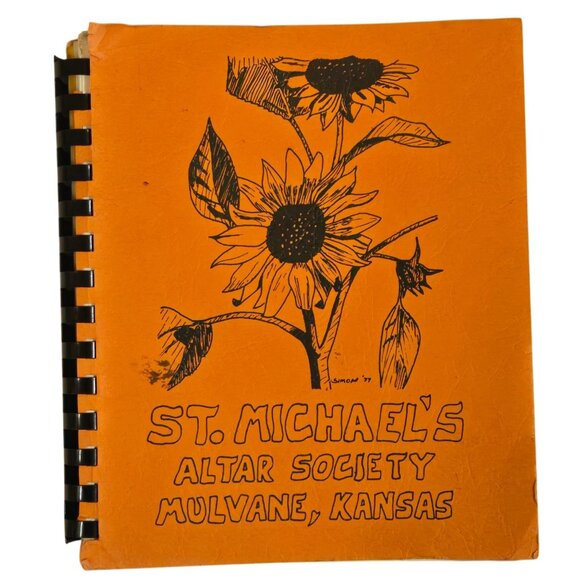Mulvane KS Cookbook St Michaels Altar Society 1977 Vintage Spiral Bound Kansas - Picture 1 of 16